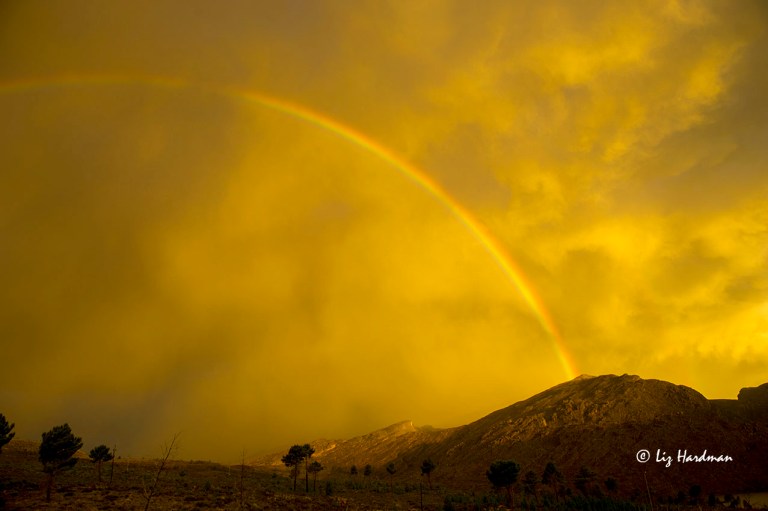 Rainbow at sunset